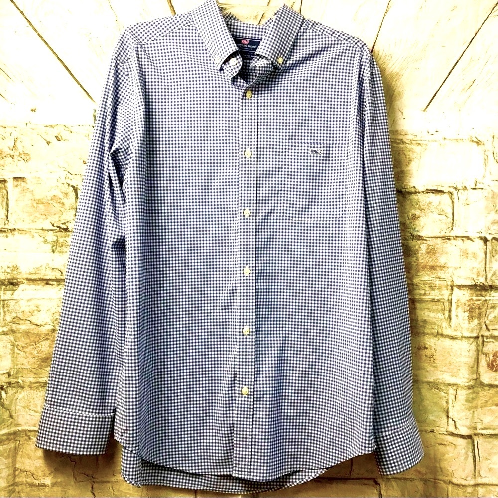 Vineyard Vines Tucker Shirt Blue Check Sz L